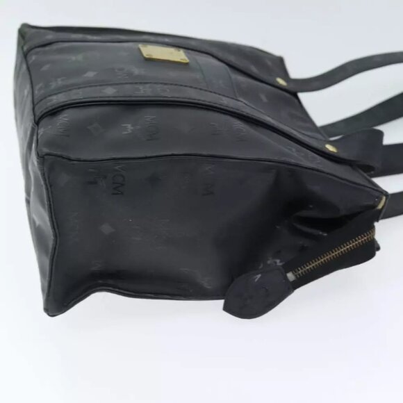 MCM Vicetos Logogram Tote Bag Coated Canvas Black Auth 75146 - Picture 9 of 16